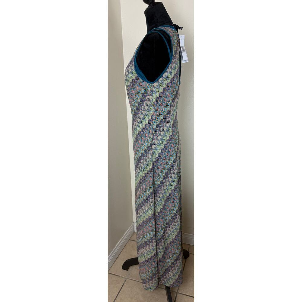 Donna Morgan Blue Multi Dress With Mini Under Dress - Picture 6 of 11